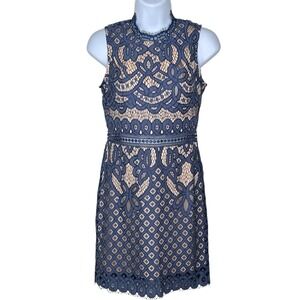 NEW Francesca's Mi Ami Love Lace Cut Out Melania Blue Mini Dress XXS Party